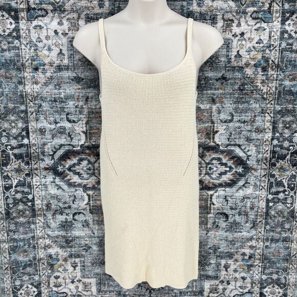 RAG & BONE Lena cotton-blend mini dress Size XL Crochet Cream BodyCon - Picture 1 of 15